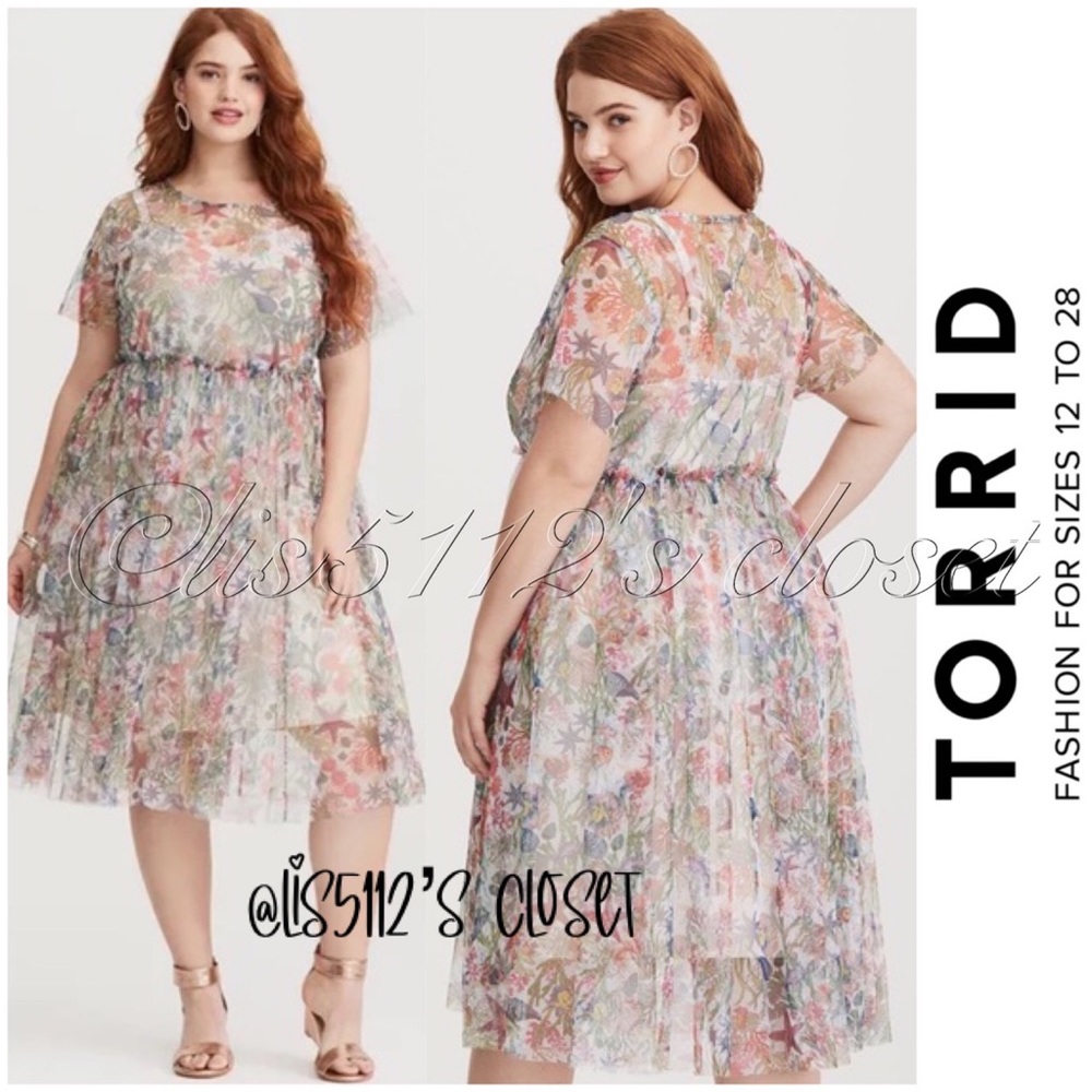Torrid Disney The Little Mermaid Ariel Under The Sea Tulle Midi Dress 4X 26